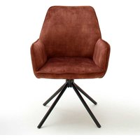 Drehbare Armlehnenstühle in Rostfarben Metallgestell schwarz (2er Set) von TopDesign