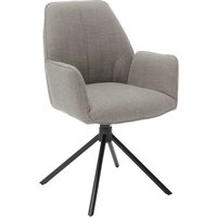 Drehbare Esszimmer Stühle in Hellbraun Webstoff Armlehnen (2er Set) von TopDesign