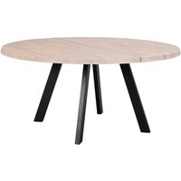 Echtholztisch in Holz White Wash Schwarz von TopDesign