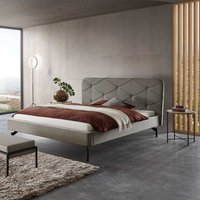 Ehebett in Grau Webstoff Nachttischen (dreiteilig) von TopDesign