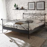 Vintage Doppelbett in Dunkelbraun Metall von TopDesign