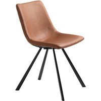 Esstisch Stühle in Hellbraun Kunstleder Metallgestell (2er Set) von TopDesign