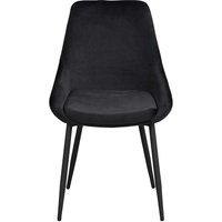 Esstisch Stühle in Schwarz Bezugsstoff aus Samt (2er Set) von TopDesign