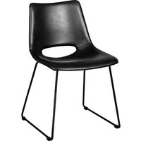 Esstisch Stühle in Schwarz Kunstleder Metallbügeln (2er Set) von TopDesign