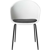 Esstisch Stühle in Weiß und Schwarz Kunststoff (2er Set) von TopDesign