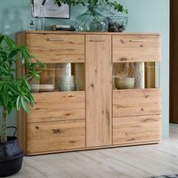 Esszimmer Highboard aus Eiche Bianco geölt Glas von TopDesign