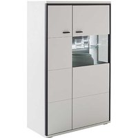 Esszimmer Highboard weiss und Schwarzgrau 136 cm hoch - 84 cm breit von TopDesign