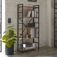 Factory Bücher Regal in Wildeichefarben und Schwarz Industry und Loft Stil von TopDesign