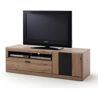 Fernseher Schrank in Eiche Optik und Dunkelgrau einer Schublade von TopDesign