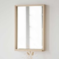 Flurspiegel mit Ablage in Holz White Wash 40 cm breit - 60 cm hoch von TopDesign