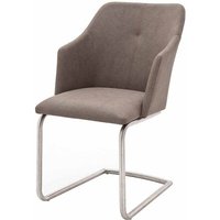 Freischwinger Sessel in Taupe Edelstahl (2er Set) von TopDesign