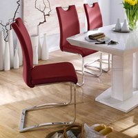 Freischwinger Set in Rot mit Griff (4er Set) von TopDesign