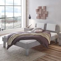 Futonbett in Beton Grau Klemmkissen in Weiß von TopDesign