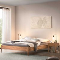 Futonbett ohne Kopfteil aus Wildeiche Massivholz Skandi Design von TopDesign