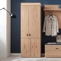 Garderobenschrank in Eiche Bianco furniert LED Beleuchtung von TopDesign