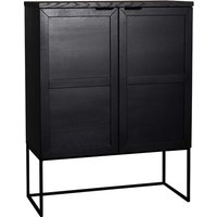 Highboard in Schwarz Eiche Massivholz und Metall von TopDesign