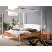 Himmel Bett mit Baldachin im Skandi Design Eiche Massivholz und Metall von TopDesign
