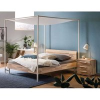 Himmelbett mit Baldachin 140x200 aus Kernesche Massivholz Metall von TopDesign