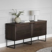 Hochwertiges Sideboard in Eiche Braun massiv Bügelgestell aus Metall von TopDesign