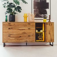 Hochwertiges Sideboard in Wildeichefarben und Anthrazit Glastür von TopDesign