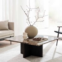 Japandi Wohnzimmer Tisch mit Marmorplatte Braun von TopDesign