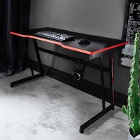 Jugend Schreibtisch mit Metallkufen Schwarz & Rot von TopDesign