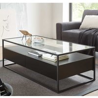 Klarglas Couchtisch in Schwarz 120 cm breit von TopDesign