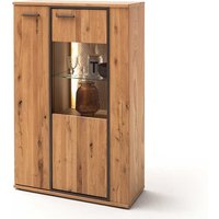 Kleine Vitrine mit Asteiche furniert 90 cm breit von TopDesign