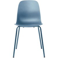Kunststoff Stühle in Blaugrau Metallgestell (4er Set) von TopDesign