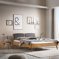 Massivholz Bett in Wildeichefarben geölt optional mit Nachtkommode von TopDesign
