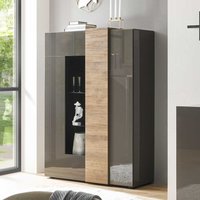 Moderne Esszimmer Vitrine in Dunkelgrau Eichefarben von TopDesign