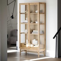 Moderne Wohnzimmer Vitrine in Eichefarben 100 cm breit von TopDesign