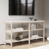 Modernes Bücher Regal in Eiche White Wash mit Marmordeckplatte 75 cm hoch von TopDesign