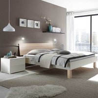 Niedriges Bett in Esche hell Nachtkonsolen (dreiteilig) von TopDesign