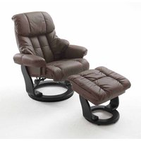 Relaxsessel in Braun Leder Schwarz (zweiteilig) von TopDesign