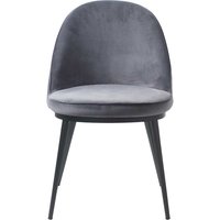 Samt Stuhl Esszimmer in Grau Metallgestell schwarz von TopDesign