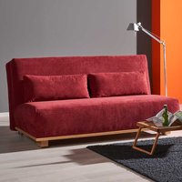 Schlafcouch in Rot Stoff Eiche Massivholz von TopDesign