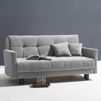 Schlafsofa in Grau Flachgewebe abklappbaren Arnlehnen von TopDesign