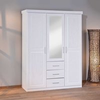 Schlafzimmer Kleiderschrank in Weiß Kiefer massiv einer Spiegeltür von TopDesign