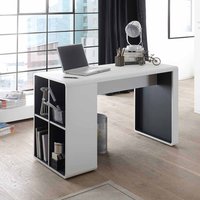 Schreibtisch mit integriertem Regal Weiß Anthrazit von TopDesign