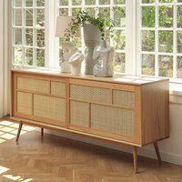 Sideboard Skandi Design mit Schiebetüren Rattan Geflecht von TopDesign