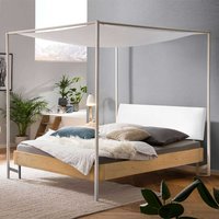 Skandi Stil Himmelbett in Eiche Bianco und Weiß 200 cm hoch von TopDesign