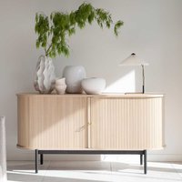 Skandi Stil Sideboard in Eiche White Wash Vierfußgestell aus Metall von TopDesign