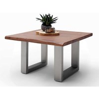 Sofa Baumkanten Tisch in Walnussfarben Akazie Massivholz und Edelstahl von TopDesign