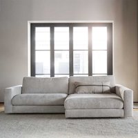 Sofa Eckgarnitur modern hellgrau aus Webstoff 258 cm breit von TopDesign