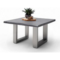 Sofa Tisch aus Akazie Massivholz grau Baumkante von TopDesign