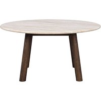 Sofa Tisch mit beiger Marmorplatte Gestell in Eiche dunkel von TopDesign