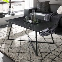 Sofatisch Marmor modern in Schwarz Bügelgestell aus Metall von TopDesign