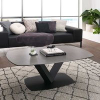 Sofatisch mit V Gestell aus Sicherheitsglas Metall und Keramik von TopDesign