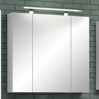 Spiegelschrank Badezimmer in Weiß drei Drehtüren von TopDesign